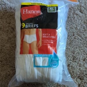 Hanes Men's Tagless Briefs - White 9 Pack - Size XL